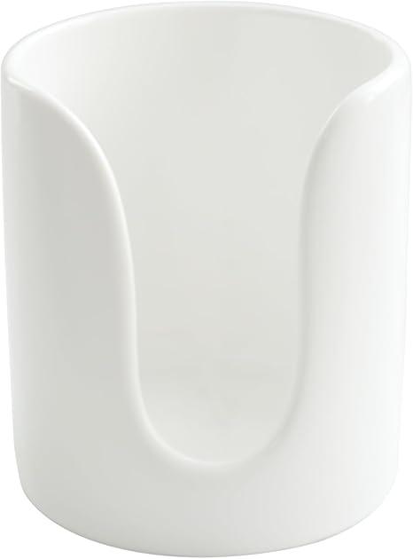 Ceramic Bathroom Cup Dispenser, 3 oz 4 oz Disposable Cups Holder, Small Mouthwash Cup Dispenser (White)
