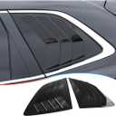 2Pcs Rear Side Window Louvers Air Vent Scoop Shades Cover Blinds Trim for Honda CRV CR-V 2023 2024 2025 - ABS Bright Black Sport Interior Accessories