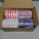Treela Set of 4 Patriotic American Flag Flameless LED Battery Operated Pillar Candles 4th of July Candles 4th of July Decorations for Home