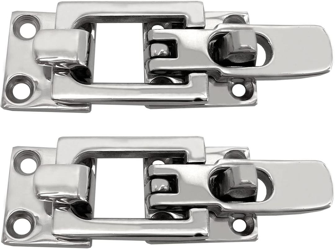 2 PCS Marine Grade Boat Door Hatch Anti-Rattle Latches 316 Stainless Steel Lockable Hold Down Clamp Latches