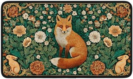 Worltoldb Forest Fox Door Mat Indoor Outdoor Entrance Floor Mats Non-Slip Washable Decor Rugs 27x15 Inch