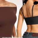 Vertvie Strapless Bras for Women Non-Slip Push Up Wireless Bandeau Bra Seamless Comfort Tube Top Supportive Padded Bralette (Medium,Black)