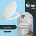 Centoco 3800SC-001 Elongated Plastic Toilet Seat with Safety Close, Light Weight Residential, White