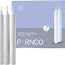 Tapered Candles - 80 Bulk Set of 6 Sticks - 5 Hours Clean, Long-Burning White Candlesticks - Dripless Unscented & Hand-Dipped Tall Candles for Dinners - White Taper Candles by PARNOO