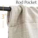 jinchan Valance Curtain Beige Hearthered Farmhouse Light Filtering Double Layer Window Treatment for Living Room Dining Bedroom Kitchen Rod Pocket 18 Inch
