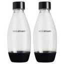 sodastream 0.5L Twin Pack Dishwasher Safe Slim Bottle (Black)