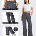 G4Free 31" Women's Hiking Pants Water Resistant Quick Dry Lightweight Parachute Pants Outdoor Casual UPF 50+, Medium