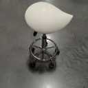 Adjustable Swivel Rolling Stool - PU Leather Salon Chair with Wheels, Soft Seat, Height Adjustable, Perfect for Beauty, Spa, and Home Use (White)