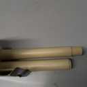1 Inch Single Curtain Rods 72 to 144 Inches Adjustable Drapery Rods for Window width 68 to 140 Inches, Faux Travertine Finials, Beige Metal Rods
