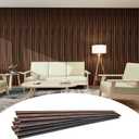 3D Textured Wood Slat Wall Panels 16 Pack - Waterproof PS Fluted Faux Wood Paneling (43.3"x4.7") Easy Adhesive Installation, Classic Walnut
