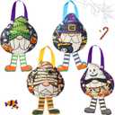 4 Pcs Halloween Trick or Treat Bags Felt Gnome Goodie Candy Buckets Mini Reusable Halloween Gifts Bags Bulk for Trick or Treating Party Favor Supplies