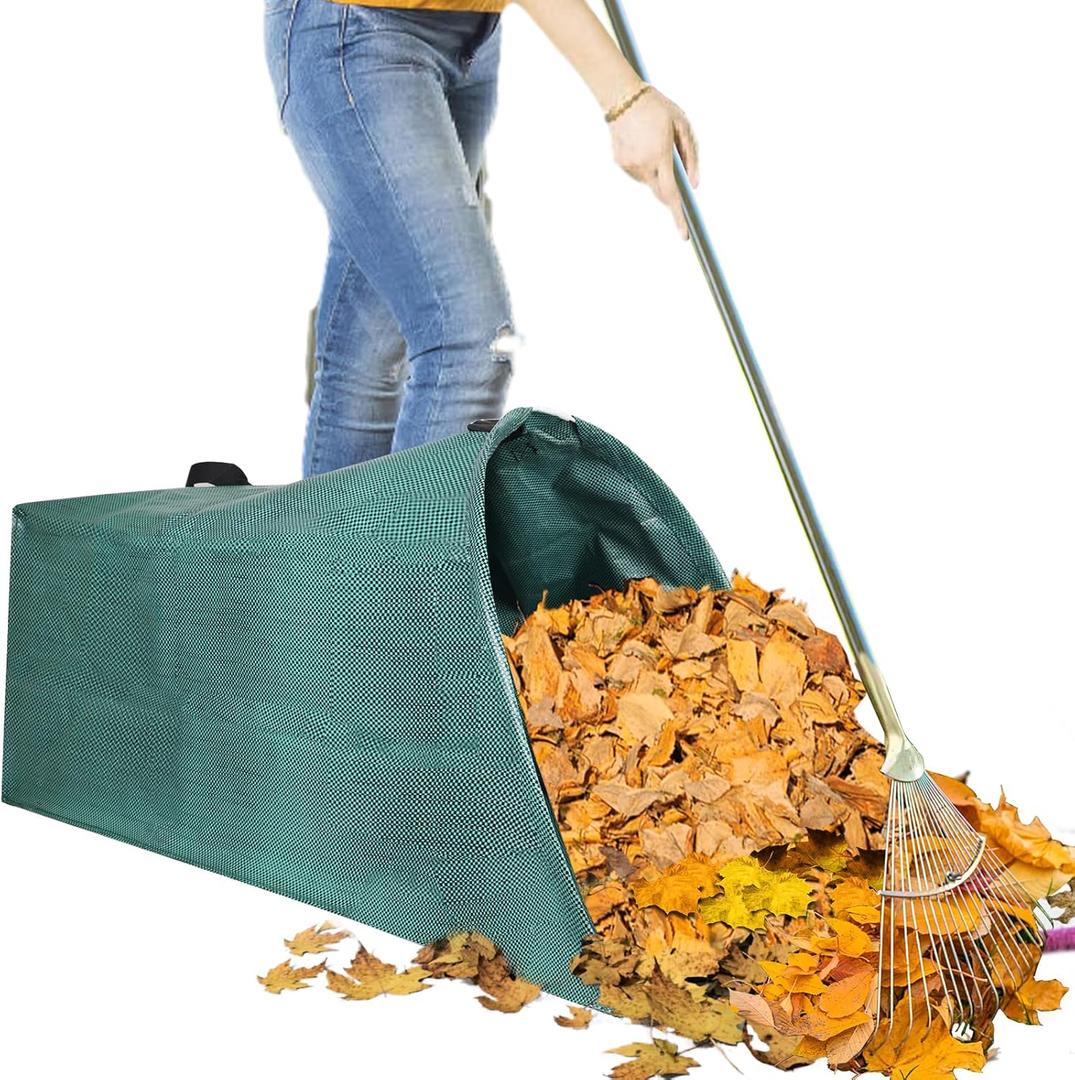 Leaf Collector, 200L Collapsible Garden Bag for Yard Waste, Reusable Heavy Duty Yard Waste Bag for Leaves, Lawn Trash, and Home Use(dustpan-shaped, 53 Gallon/200L)