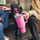 2 x Flower Straw Covers Toppers for Stanley Cups 30&40 Oz Tumbler with Handle Accessories 4PCS Silicone Straw Caps Reusable Straws Tips Protectors for Stanley Cup 10mm 0.4in Straws,Rose Red