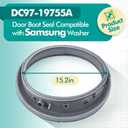 DC97-16140P DC97-19755A Washer Door Boot Seal Compatible with Samsung Front Load Washer F45K6200AW WF45K6200AZ, Replacement Part DC64-02174A 4924624 AP6002538,PS11735181 EAP12085418