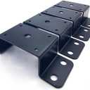 4 PCS Fit 2''x4'' Heavy Duty Trailer Stake Pocket Brackets, for Wood Lumber Uprights or Steel Stake Posts Holes for Mounting Flat Beds and Trucks, Black