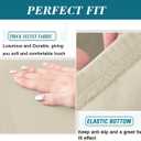 HFCNMY Ottoman Cover,Stretch Velvet Square Ottoman Cover Thick Ottoman Slipcover Square Washable Storage Foot Stool Cover with Elastic Bottom for Living Room Beige Large