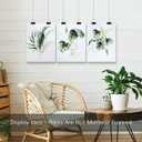 2 x ArtbyHannah Unframed 12x16 Inch Canvas Wall Art Prints, Set of 3 Botanical Wall Decor for Bathroom, Living Room, Office (Ideal as 12x16 Frame Insert)