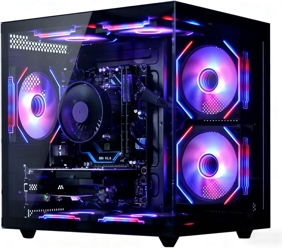 suevery Ryzen 5 16GB DDR4 512G SSD Gaming Desktop
6 cores up to 4.1 GHz | RGB Prebuilt Tower | Wi-Fi 6 Gamer for Student Home Office Black