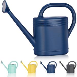 2 Gallon Watering Can for Indoor Plants, Garden Watering Cans for Outdoor Plant House Flower, Modern Plant Watering Can Large Long Spout with Sprinkler Head (Dark Blue)
