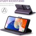 Wallet Case for iPhone 16 Plus, RFID Blocking Credit Card Holder, PU Leather Folio Flip Kickstand Protective Shockproof Cover for Apple 16Plus (Purple, for iPhone 16 Plus - 6.7'')