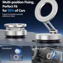 CloudValley Magnetic Car Phone Holder - Vacuum Suction Cup Phone Mount 360 Adjustable, Durable Metal Stand for iPhone & Android, Portable Magnetic Holder for Dashboard/Windshield/Gym Mirror (Silver)