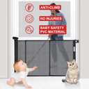 100 inches Retractable Baby Gate, 34 inches Tall Extra Wide Mesh Safety Gate for Open Floor Plans, Wide Doorways, Baby and Pet Barrier for Indoor Outdoor Use, Black