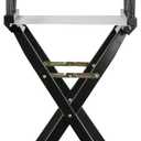 Casual Home 30" Director's Chair Black Frame-with White Canvas, Bar Height