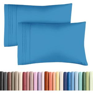 Queen Pillow Cases Set of 2 - Ultra Soft Hotel Quality Pillowcase Covers - Comfy, Cozy & Wrinkle Free - Shrink, Stain & Fade Resistant - Machine Washable Pillow Protectors - 2 Piece Set - Denim Blue
