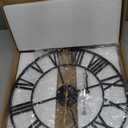 20 Inch Large Wall Clock, Modern Decorative Black Metal Silent Battery Operated Big Roman Numeral Wall Clock for Living Room, Bedroom, Kitchen, Office, Farmhouse, Housewarming Gift