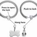 Silver Dog Collar 10MM/14MM/18MM Cuban Link Chain Choke Collar with CZ Buckle,Dog ID Tag and Dog Bell Sturdy Chew Proof for Puppy American Pitbull German Shepherd(14mm,20inch) (20inch(neck girth:18" to 19.5"))