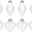 8 Pcs Clear Christmas Ornaments Irregular Shaped Fillable Ornament Crafts Xmas Tree Decoration Creative for Holiday Pendant (Heart&Bulb)