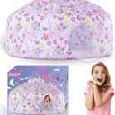 Skywin Fairy Fort Air Tent for Kids with Door (77 x 50) Builds in 30 Seconds, Toddler Tents Indoor for Imaginative Play, Kids Forts Indoor Playhouse,Christmas or Birthday Gift (Fan Not Included)