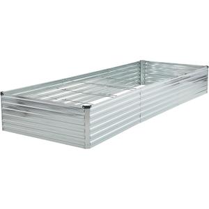 12x4x1.5ft Galvanized Raised Garden Bed,Outdoor Planter Box Metal Patio Kit Planting Bed for Vegetables Flowers Herb,Silver