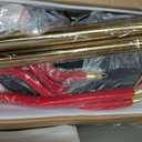 kaiyomi 4Pcs Stanchions with Red Velvet Ropes Set, 5 Feet Velvet Ropes and Posts Poles for Red Carpet Party Decoration and 360 Photo Booth (Golden)