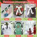 Hoteam 12pcs Large Furry Christmas Bows 11 x 18 Inch Faux Fur Tree Topper Decorations Rustic Fluffy Ornaments for Christmas Tree Wreath Door Porch Farmhouse Holiday Party Decor(White)