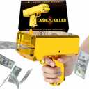 Money Gun ShooterGusil Cash Cannon Bills Gun Make It Rain Toy Gun,Handheld Spary Cash Gun for Game Movies Party Supplies (Gold)