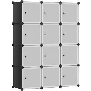 SONGMICS Cube Storage Organizer, 12-Cube Closet Storage Shelves, Modular Bookcase, Black ULPC34HV1