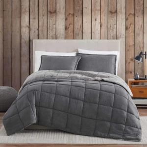 Eddie Bauer - King Comforter Set, Reversible Sherpa Bedding with Matching Shams, Cozy & Warm Home Decor, Oeko-Tex Certified (Sherwood Grey, King)