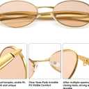 Dollger Retro Oval Sunglasses for Women Men Vintage Trendy 90s Gold Metal Frame Sun Glasses UV400 Protection Champagne Shades
