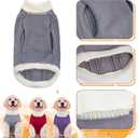 Small Dog Sweaters with Leash Hole Turtleneck Dog Sweaters Knitwear Boys Girls Warm Soft and High Stretch Pet Clothes for Fall WinterPet Shirts for Kitten Puppy Grey Small