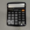 CATIGA 12 Digits Desktop Calculator with Large LCD Display and Sensitive Button, Dual Solar Power and Battery, Standard Function for Office, Home, School, CD-2786 (Black)