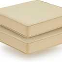 Outdoor Chair Cushions Set of 2, Waterproof Patio Chair Cushions, Patio Furniture Cushions with Ties, Outdoor Wicker Replacement Seat Cushion, 19 x 19 x 3 inch, Beige