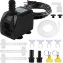 Small Fountain Pumps Submersible Outdoor, 480GPH Durable 25W Outdoor Water Pump with 6.5ft Tubing & 4 Nozzles for Aquarium, Pond, Fish Tank, Water Pump Hydroponics, Backyard Fountain