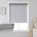 Joydeco No Drill Blackout Shades, Free-Stop Cordless Roller Shades, UV Protection, Thermal Insulated Blinds for Indoor Windows, Easy Install Window Blinds for Home and Office (Grey, 31" W x 75" H)