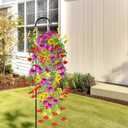 Artificial Fake Hanging Flowers Plants for Outdoor Spring Summer Decoration, 4pcs Faux Silk Realistic UV Sun Resistant Daisy for Outside Porch Patio Window Box Yard Home Decor (Colorful Mix)