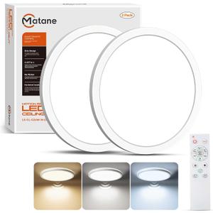 Matane 2Pack Motion Sensor LED Ceiling Light with Remote, 12 Inch Wired Flush Mount Light 3000K 4000K 5000K, 2400LM Dimmable Motion Sensor Light Indoor for Closet Hallway Laundry Stairs New Version