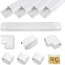 5" 17Ft PVC Decorative Line Set Cover Kit for Ductless Mini Split Air Conditioners 17FT Line Set Cover for Heat Pump System and Central AC(Total Length 17Ft), White
