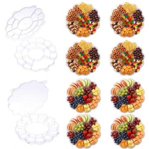 12 Pack Flower Snack Containers Plum Blossom and Flower Shaped Food Clear Plastic Snack Box Bead Storage Container with Lids Special Shaped Storage Case for Jewelry, Craft, DIY Supply