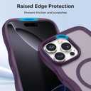 Maxdara for iPhone 16 Pro Max Magnetic Case, [Compatible with Magsafe] [TPU Bumper Shockproof Drop Protection] Wavy Frame Translucent Cute Cases for iPhone 16 Pro Max (Purple)