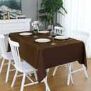 Brown Rectangle Tablecloth, 52 x 70 Inch Waterproof Table Cloth | Wrinkle Free Polyester Table Cloths, Spillproof Heavy Duty and Washable Table Cover for Party